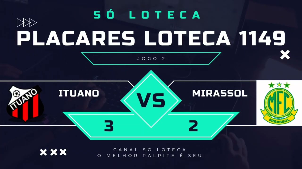 Placar Loteca 1149 sabado