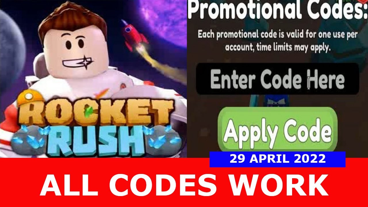  ALL CODES WORK Rocket Rush Simulator ROBLOX April 29 2022 YouTube