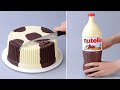 White  dark chocolate cake decorating in the world  oddly satisfying cake tutorial  tasty cake