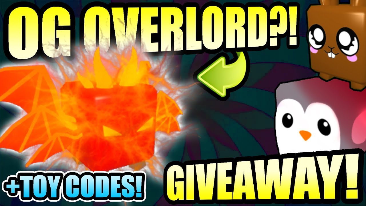 Bubble Gum Simulator Live Giveaway OG OVERLORD Ultra Rare Pets Toy Codes Roblox 2019 