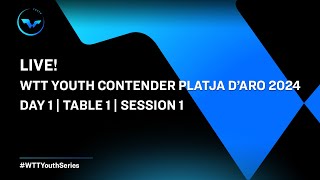 Live! | T1 | Day 1 | Wtt Youth Contender Platja D'aro 2024 | Session 1