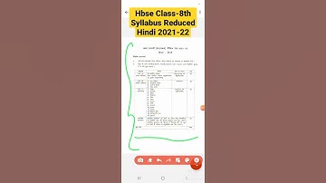 HBSE CLASS-8TH SYLLABUS HINDI REDUCED 2021-22 || PDF