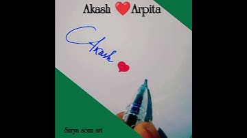 ❤️ Akash and Arpita name stylish writing.cursive writing ✍️#shorts #cursive #cursivehandwriting