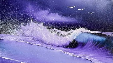"LESS" Tutorial - Crashing Wave on Black Canvas #LIVEArt #OilPainting #PaintWithJosh #BobRoss #Art
