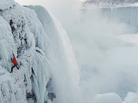 Raw: Climber First to Scale Ice at Niagara Falls