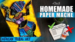 Paper Mache Recipe without glue - ONLY TWO INGREDIENTS | African tribal decor | DIY Clay Decor screenshot 4