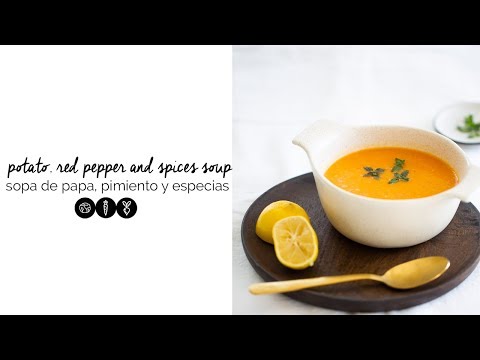 Potato, red pepper and spices soup