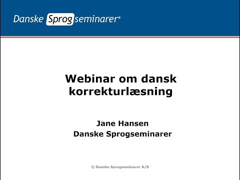 Webinar om dansk korrekturlæsning