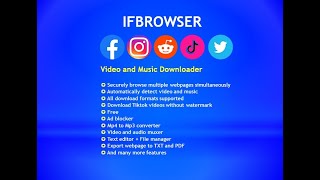 Ifbrowser - Multitasking Web Browser for Download Video and Music screenshot 1
