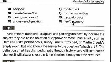 Multilevel reading part 3 exercise 9