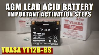 Important Process to Activate an AGM Lead Acid Battery | Yuasa YT12B-BS for Ducati Monster