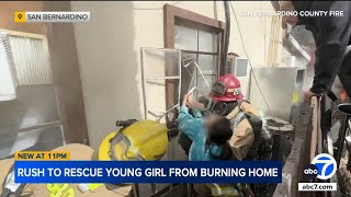 Firefighters rescue young girl from burning SoCal home