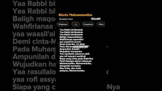 Lirik Lagu Rindu Muhammadku-Haddad Alwi 🎶 #sholawat #trending #fyp