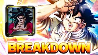 (Dragon Ball Legends) BREAKING DOWN INSANE UNIQUE EQUIP FOR YEL LF SSJ4 GOKU!!! + farmer goku