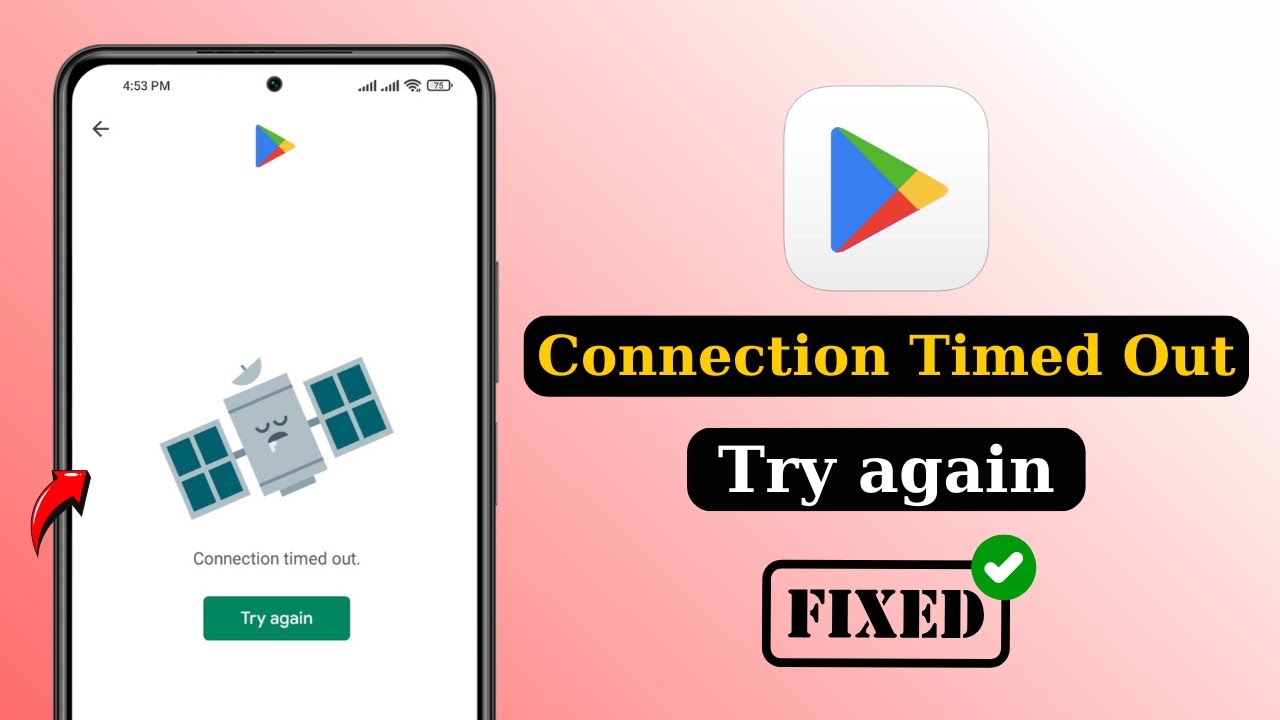 A smartphone screen displaying a Connection Timed Out error indicating a network timeout issue