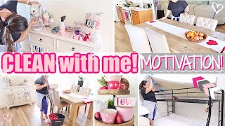 SPEED Clean With Me! | WEEKEND CLEANING MOTIVATION! | VALENTINE’S HOUSE DECOR