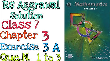 Rs aggarwal solution class 7 Exercise 3A Question 1, 2,3 | MD Sir