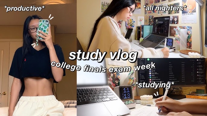 STUDY VLOG  productive week in my life: studying for midterms & pulling  all-nighters 🧃 