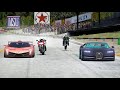 Kawasaki Ninja H2R vs Suzuki TL1000R vs Lamborghini Veneno vs Bugatti Chiron at Old SPA
