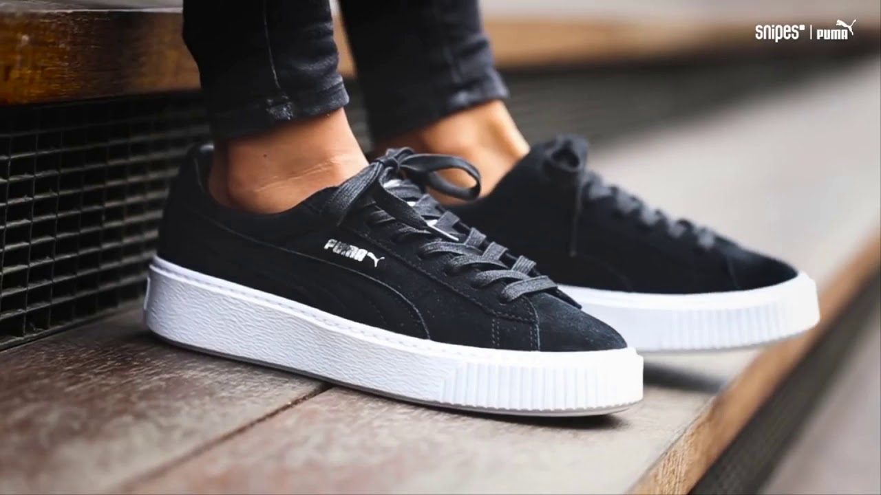 puma suede on feet