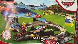Pixar cars Mattel lightening mcqueen double circuit speedway die cast ASMR slow motion
