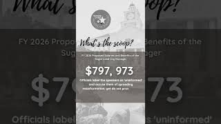 Sugar Land, TX Proposed 2026 Budget - $797,973 for City Manager's salary????