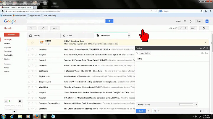 Gmail shortcut keys for attachment and sending emails