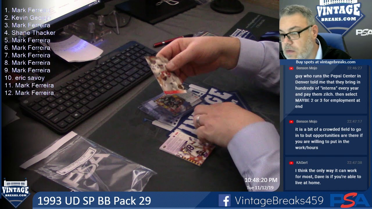11-12-19 1993 UD SP BB Pack 29 Break Opening Video