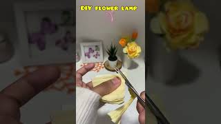 DIY Paper Flower Lamp 🌼 /Easy Papercraft Home Decor Idea ✨ #Shorts