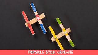 HOW TO MAKE AN AIRPLANE WITH POPSICLE STICKS AND A CLOTHESPIN. Easy craft for kids (and adults too).