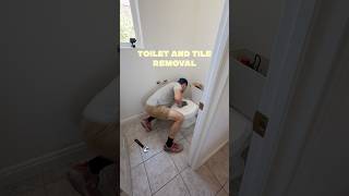 Primary bathroom demo: toilet and floor tile removal. #diy #bathroom #renovation #demolition #tile