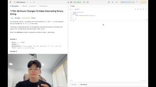 leetcode #1758 easy - "minimum changes to make alternating binary string"