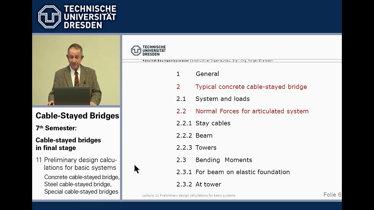Lecture 11 of 30, Prof. Holger Svensson, Cable Stayed Bridges