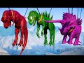 Dinosaur TRex vs Godzilla IRex vs Stegoceratops Jurassic World Evolution Dinosaurs Fighting