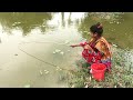 Hook Fishing Video | Beautiful Girl Fishing With Hook | Village Daily Life (Part  309)