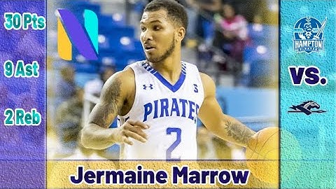 Jermaine Marrow Hampton Pirates 30 PTS 9 AST vs Longwood  Lancers | Big South Star!