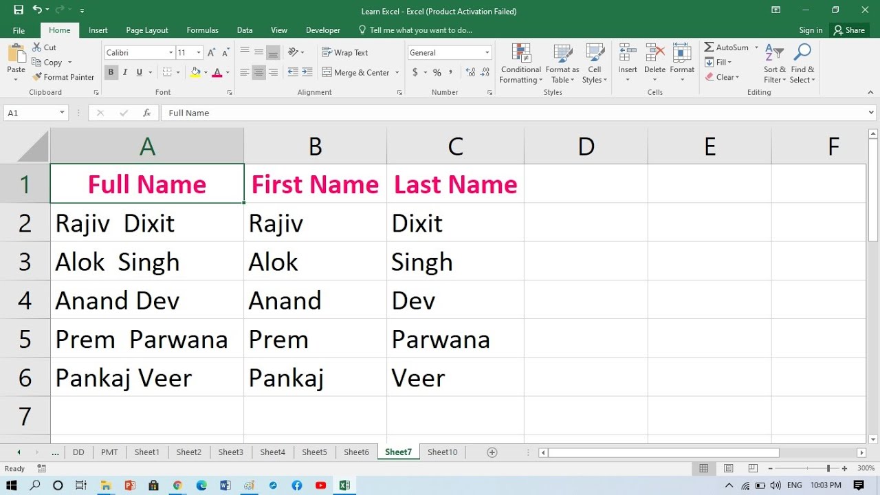 Can Excel Split First And Last Name Printable Templates