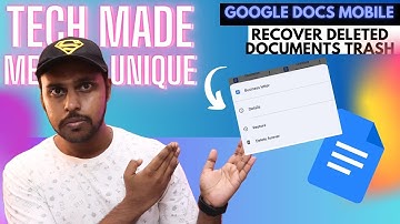 How to get google docs mobile out of trash | how to recover documents trash from link in google docs