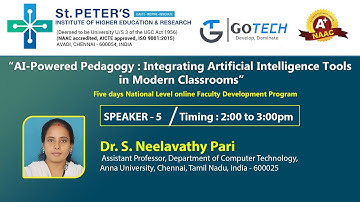 Day - 5 AI-Powered Pedagogy: Integrating Artificial Intelligence Tools in Modern Classrooms|FDP 2025