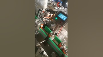 PVC glue can tin vertical automatic labeling machine PVC glue bottle labeling line