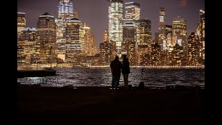 New York City Skyline at Night Live Screensaver HD , Aerial Landscapes Wallpaper HD Live