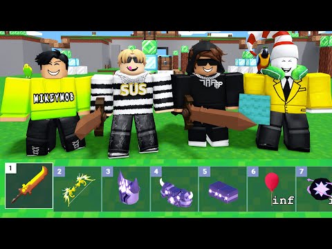 Download I cheated against 4 Bedwars YouTubers.. (Roblox)
