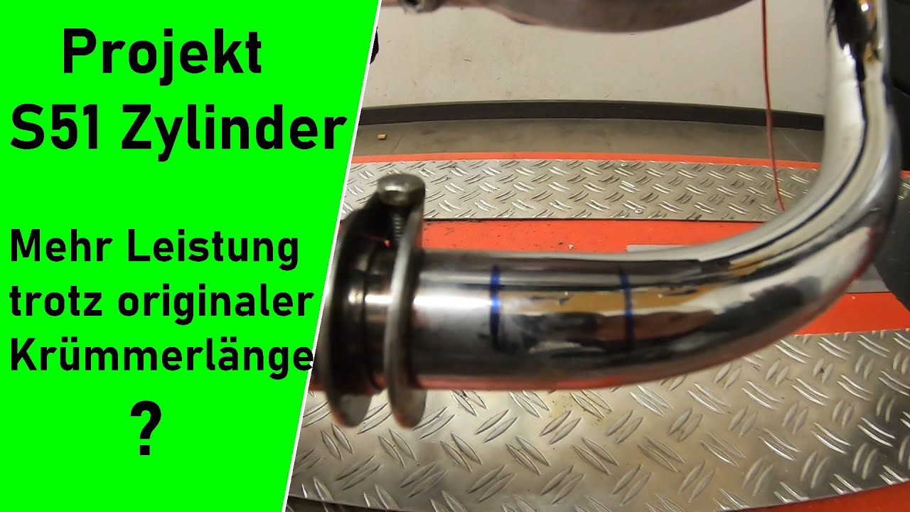 Simson S51 mehr Leistung durch Krümmer weiter in den Auspuff stecken?  Projekt S51 Zylinder