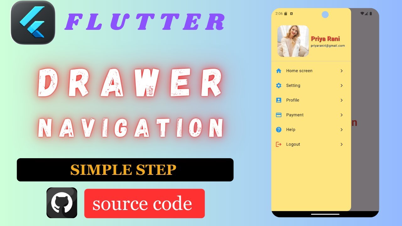 Drawer navigation in flutter | STEP-BY-STEP | How to apply navigation ...