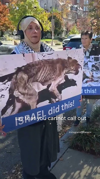 Aktivis pro-Palestina memprotes 'diamnya' PETA atas pembunuhan hewan oleh Israel | AJ#shorts