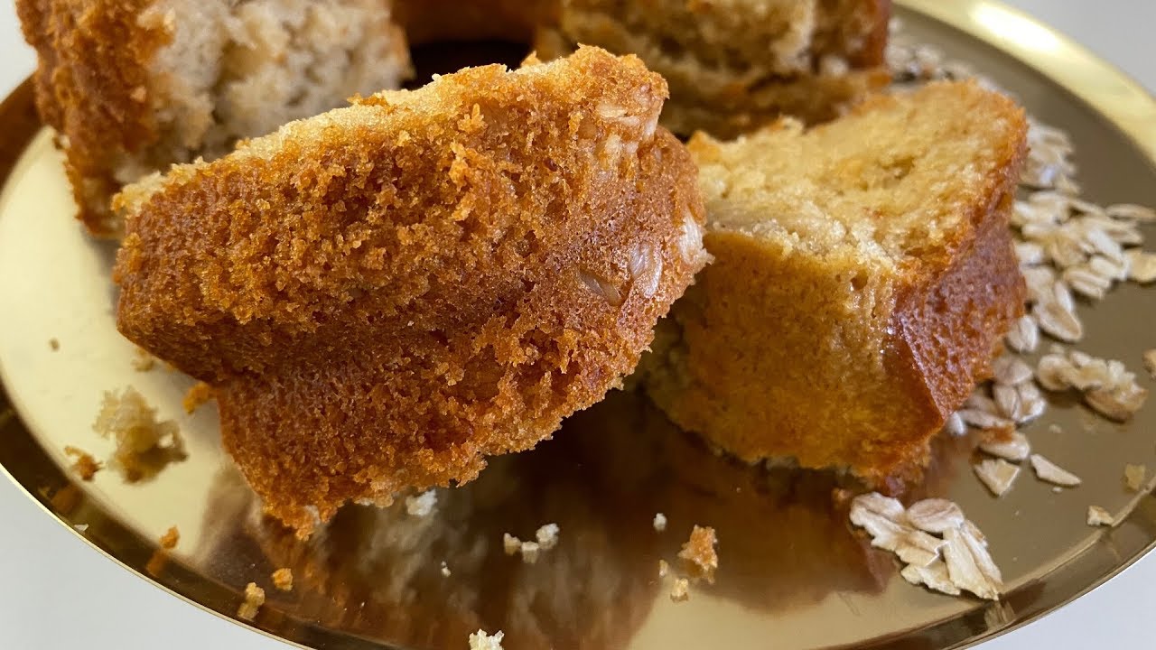 كيك الشوفان  للرجيم سهل ومشبع واقتصادي  بدون مضرب كهربائي