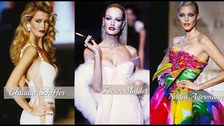 90s Three blondes supermodels.It's all Barbie's reincarnation！Claudia/Nadja/Karen