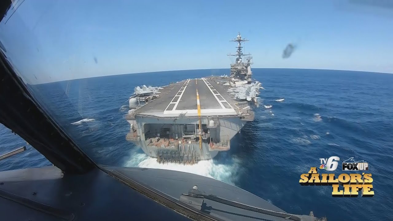 Landing and living on a U.S. Navy Aircraft Carrier - A Sailor's Life, TV6 News, April 2019