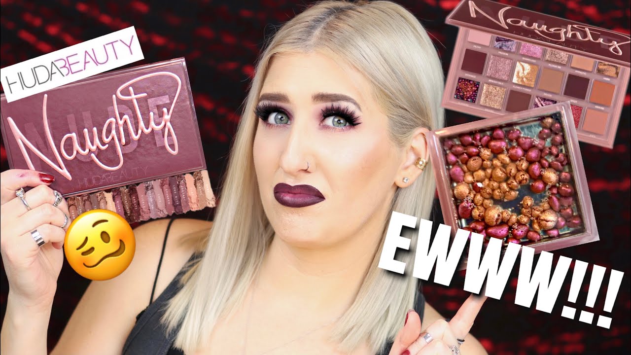 HUDA BEAUTY NAUGHTY NUDE EYESHADOW PALETTE! REVIEW & LOOK!! YouTube