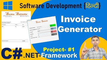 C# tutorial How to Make Invoice Generator Windows Form Application in C# | Print Document| Project 1